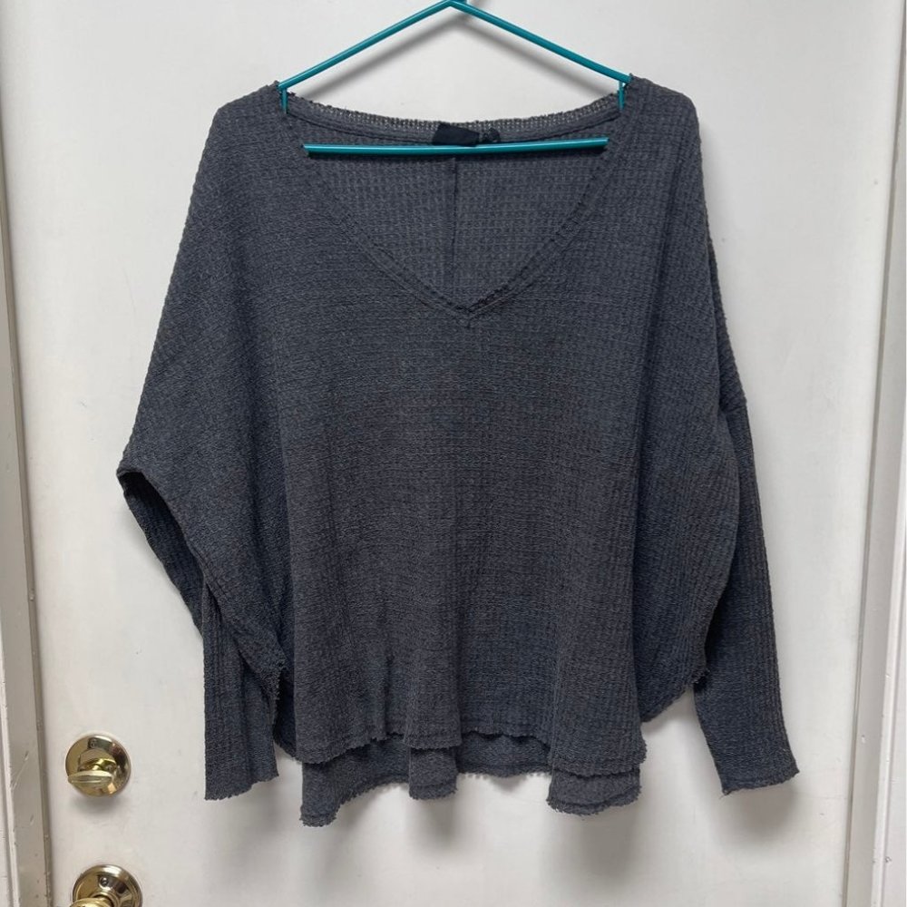 Waffle knit sweater top